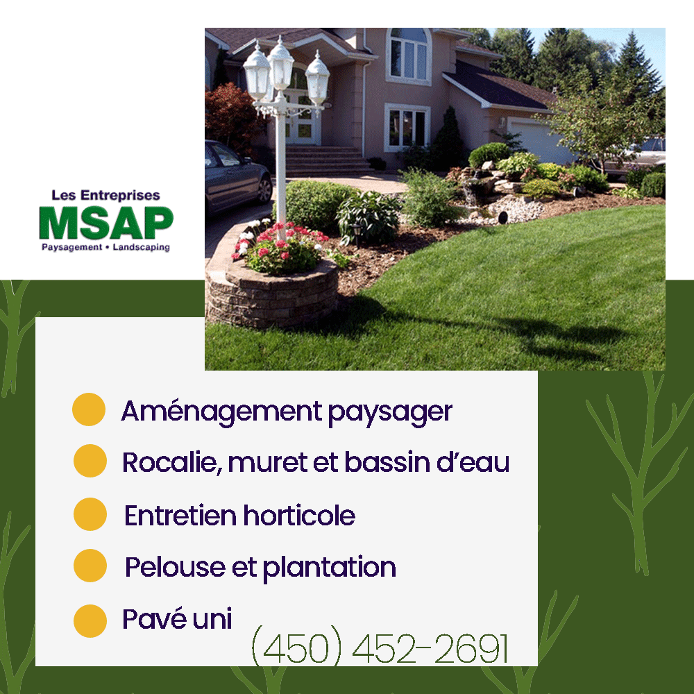 Les Entreprises MSAP Paysagement Inc | 107 Chem. de la Sève, Rigaud, QC J0P 1P0, Canada | Phone: (450) 452-2691