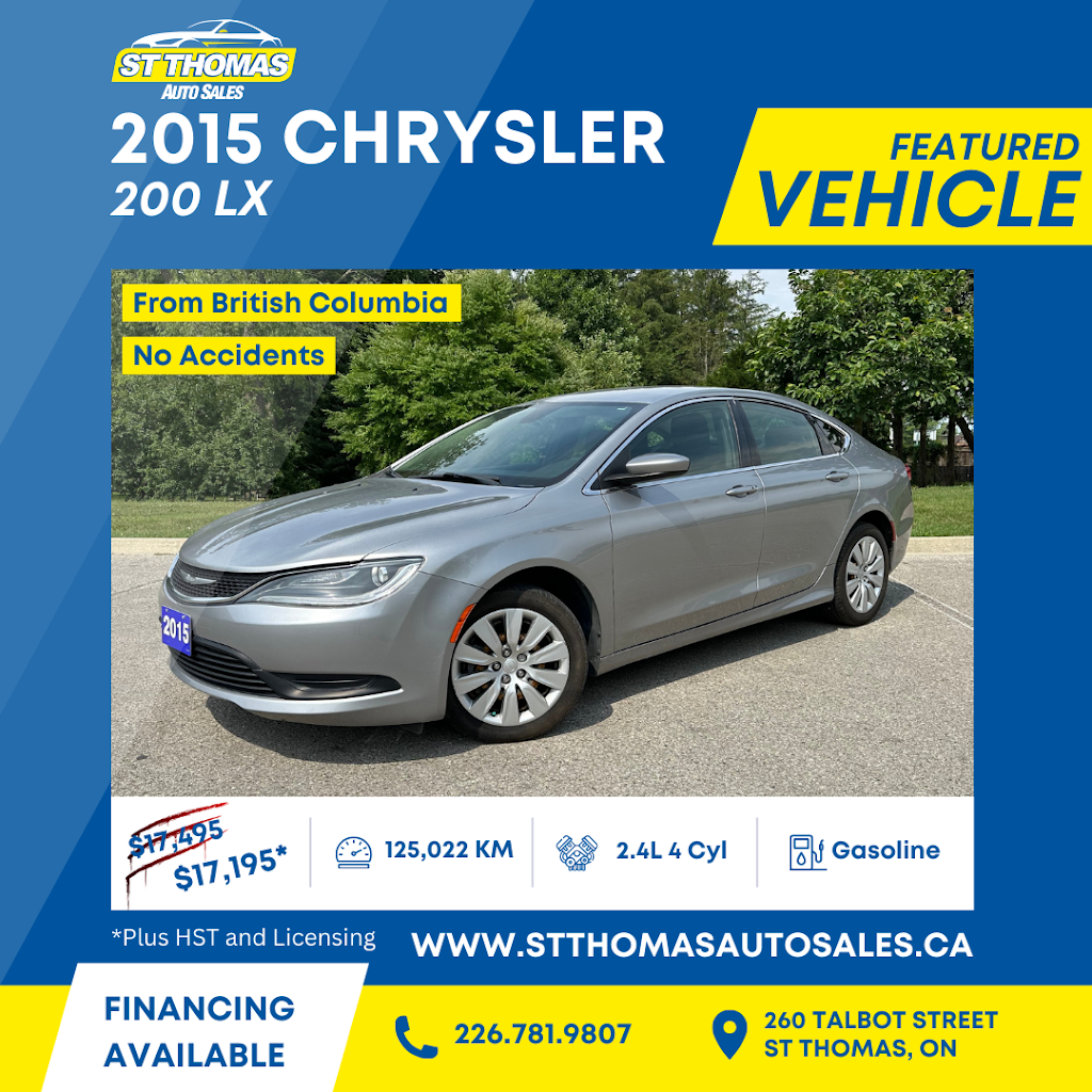 St Thomas Auto Sales | 260 Talbot St, St Thomas, ON N5P 1B4, Canada | Phone: (226) 781-9807