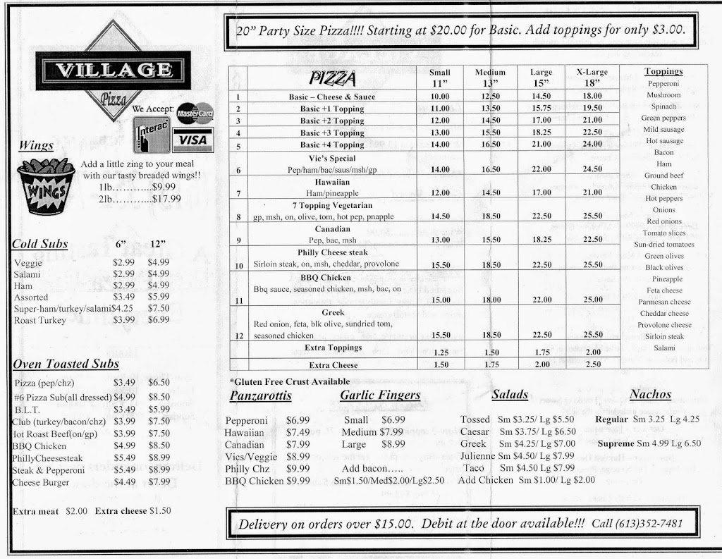 Village Pizza | 426 Main Street Bath, Bath, ON K0H 1G0, Canada | Phone: (613) 352-7481