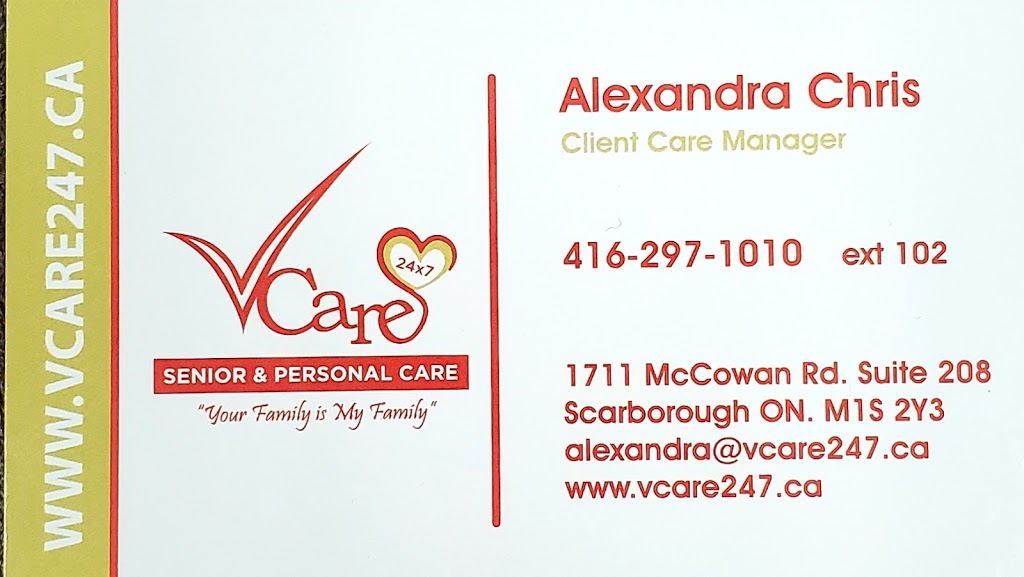VCare 247 Senior & Personal Elder Care | 1711 McCowan Rd Suite 208, Scarborough, ON M1S 2Y3, Canada | Phone: (416) 297-1010