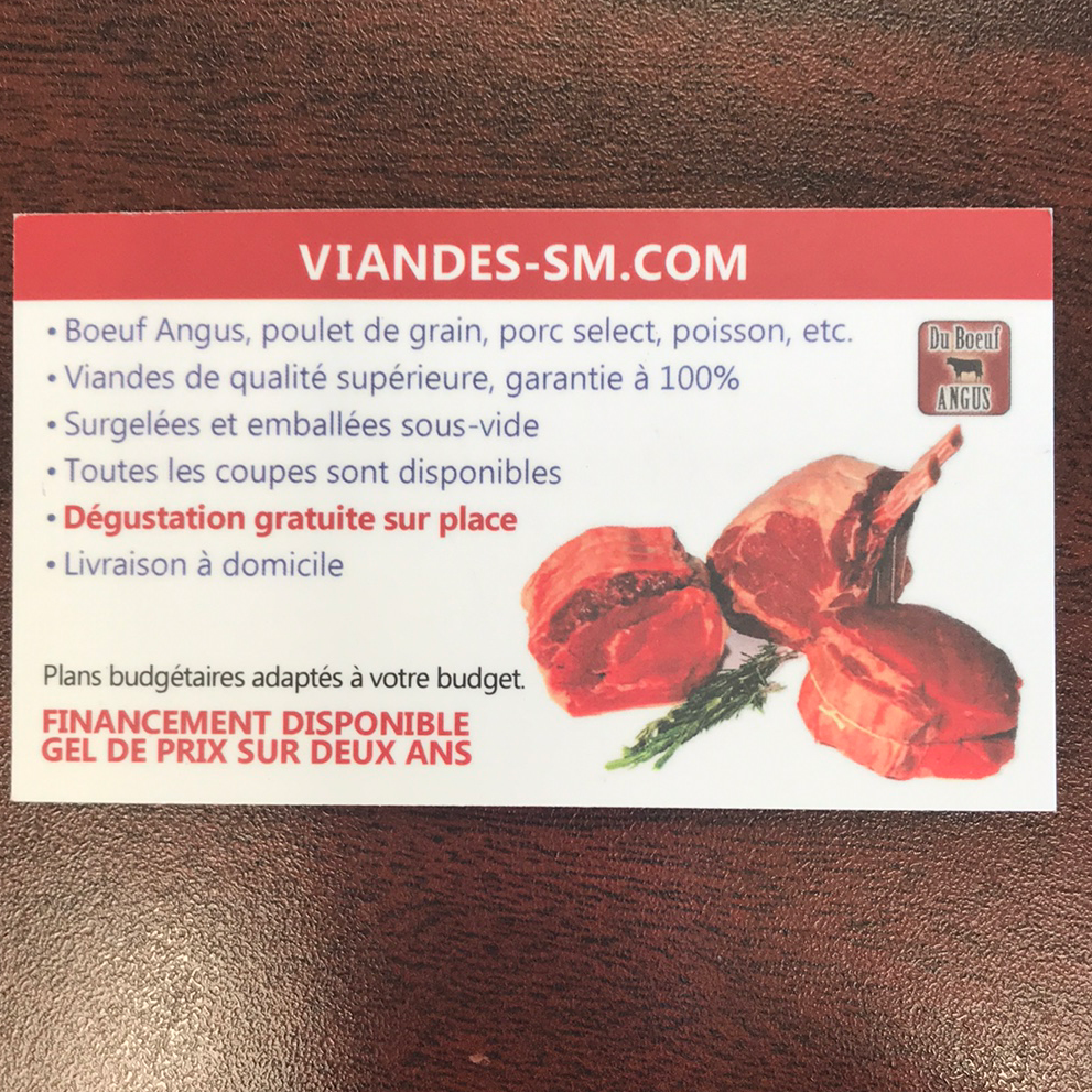 Les Viandes S.M. | 628 Av. de Grande Île Local #110, Salaberry-de-Valleyfield, QC J6S 3N7, Canada | Phone: (450) 371-7777
