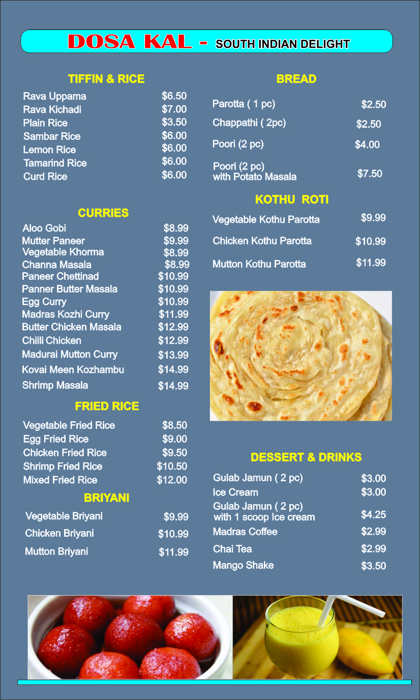 Dosa Kal | 4637 Kingston Rd #1, Scarborough, ON M1E 2P8, Canada | Phone: (416) 286-7878