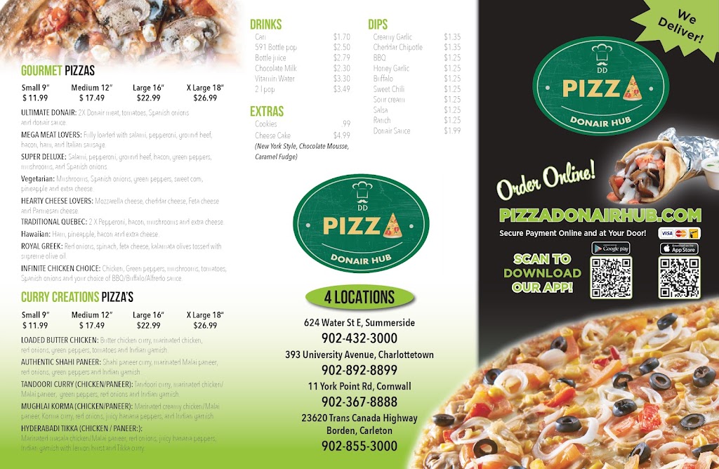 Pizza Donair Hub Cornwall | 11 York Point Rd, Cornwall, PE C0A 1H8, Canada | Phone: (902) 367-8888