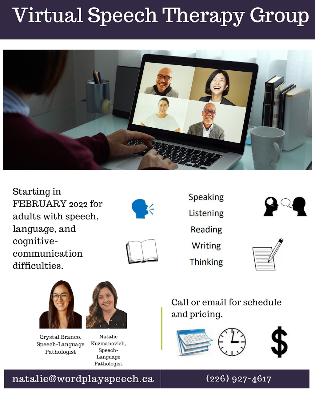 WordPlay Speech & Language Services | 6535 French Ave, London, ON N6P 0G5, Canada | Phone: (226) 977-5927