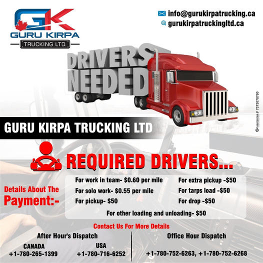 Guru Kirpa Trucking Ltd | 6520 8 St NW, Edmonton, AB T6P 1R8, Canada | Phone: (780) 297-1399
