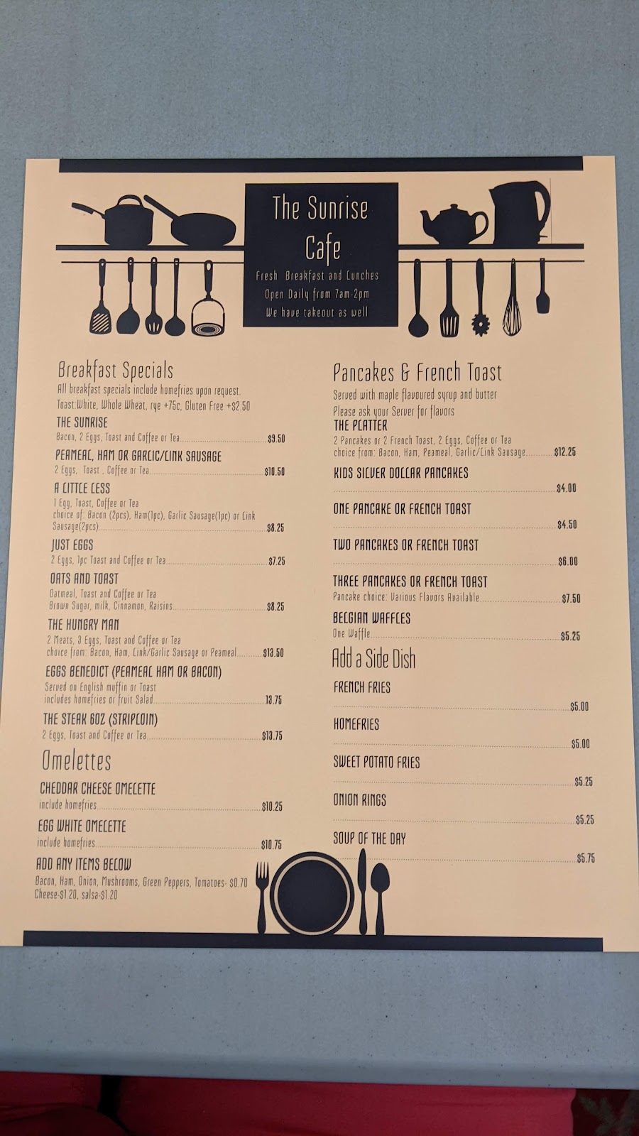 Sunrise Cafe | 235 Goderich St, Port Elgin, ON N0H 2C1, Canada | Phone: (519) 832-2021