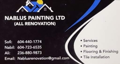 Nablus painting LTD | 10567 150 St Suite 320, Surrey, BC V3R 4B7, Canada | Phone: (604) 440-1774