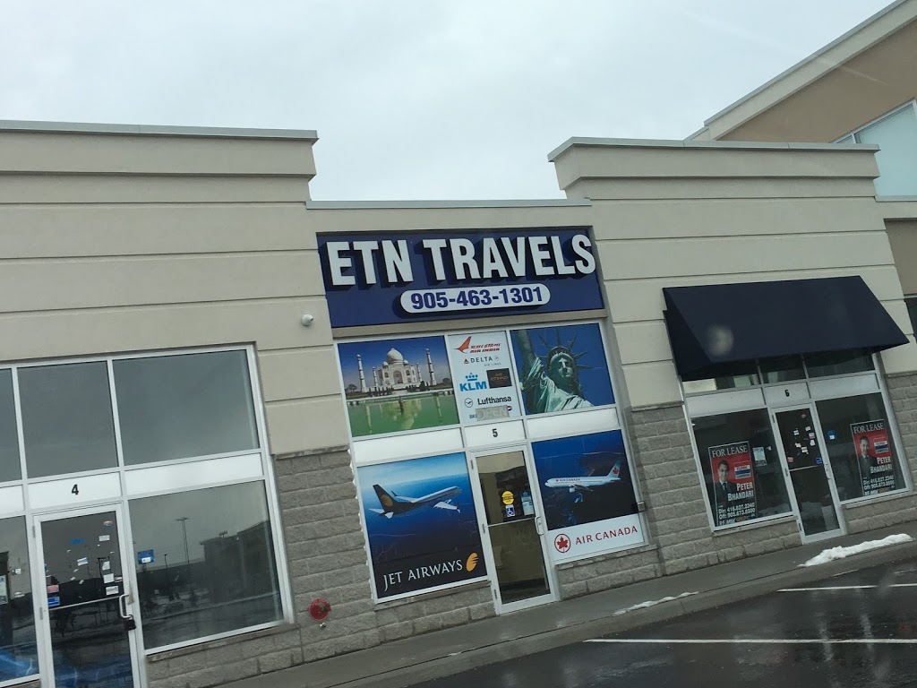 ETN Travels | 20 Maritime Ontario Blvd #5, Brampton, ON L6S 0E7, Canada | Phone: (905) 463-1301