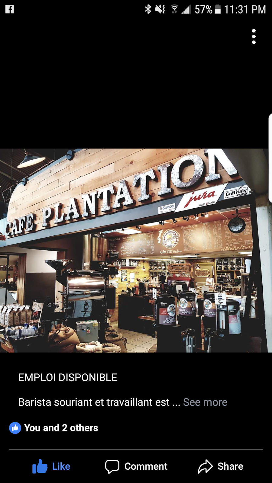Café Plantation Inc | 7500 Bd des Galeries dAnjou, Anjou, QC H1M 3M4, Canada | Phone: (514) 355-2233