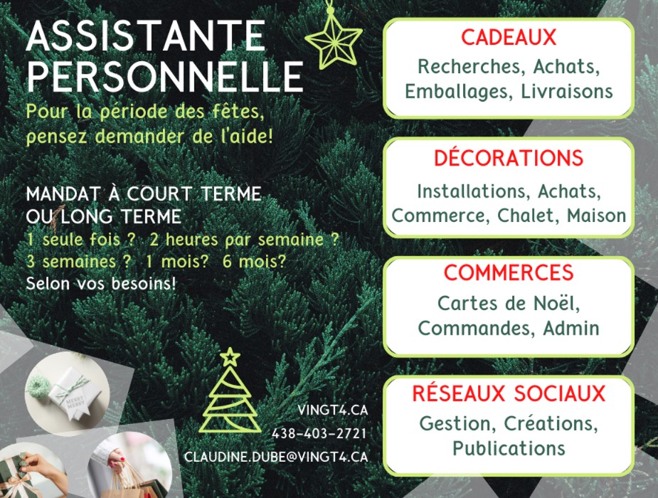 Vingt4 - Assistante personnelle | 35 Boulevard Yvon-LHeureux N Maison #4, Beloeil, QC J3G 6L6, Canada | Phone: (438) 403-2721