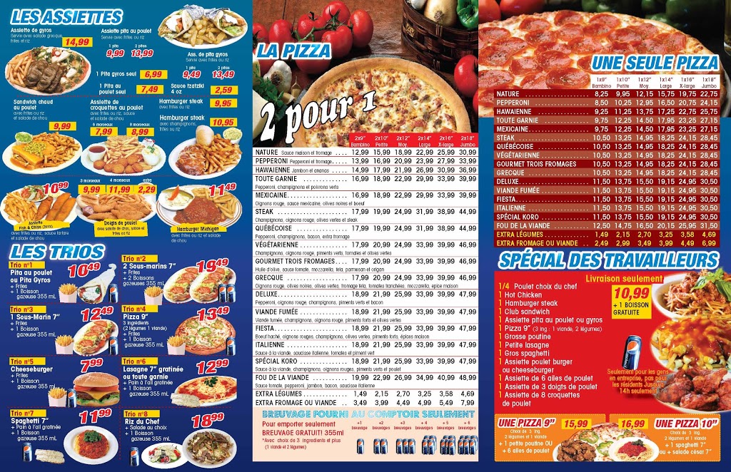 Restaurant Koro Pizza | 170 Chemin de Marieville, Rougemont, QC J0L 1M0, Canada | Phone: (450) 469-3636