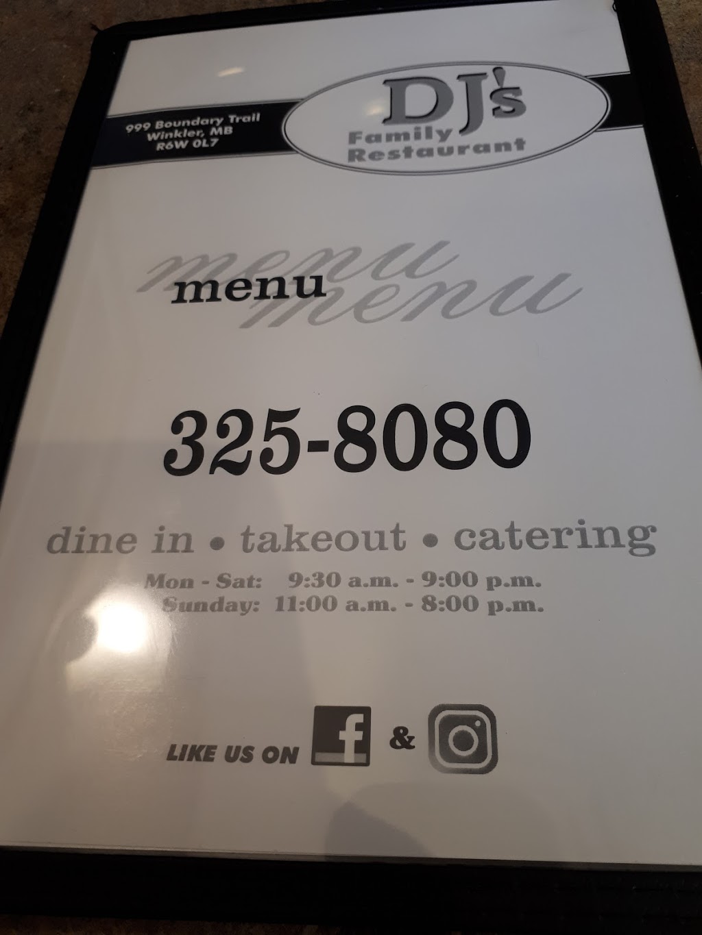 DJs Family Restaurant | 999 Boundary Trail, Winkler, MB R6W 4B4, Canada | Phone: (204) 325-8080