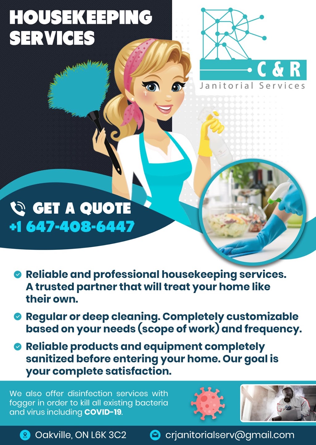 CR Janitorial Services | 955 Warwick Ct #1008, Burlington, ON L7T 3Z6, Canada | Phone: (647) 408-6447