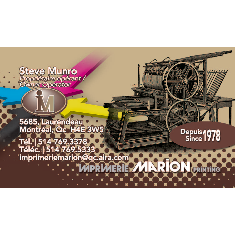 Marion Printing Inc. | 5685 Rue Laurendeau, Montréal, QC H4E 3W5, Canada | Phone: (514) 769-3378