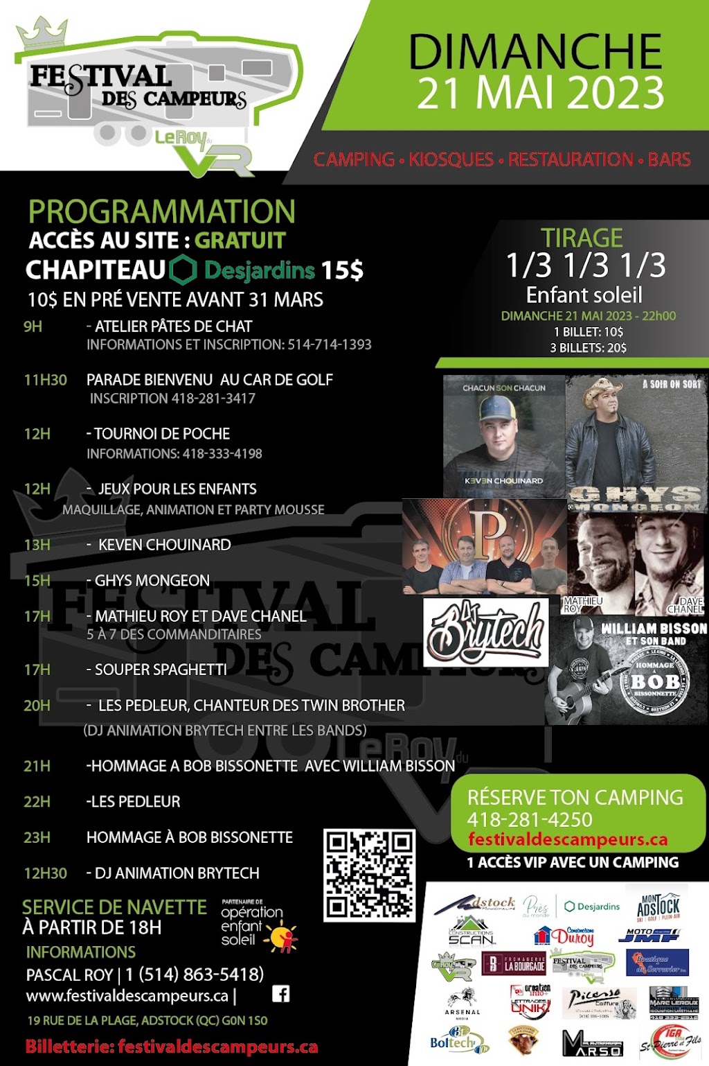 Festival des campeurs | 19 Rue de la Plage E, Adstock, QC G0N 1S0, Canada | Phone: (514) 863-5418