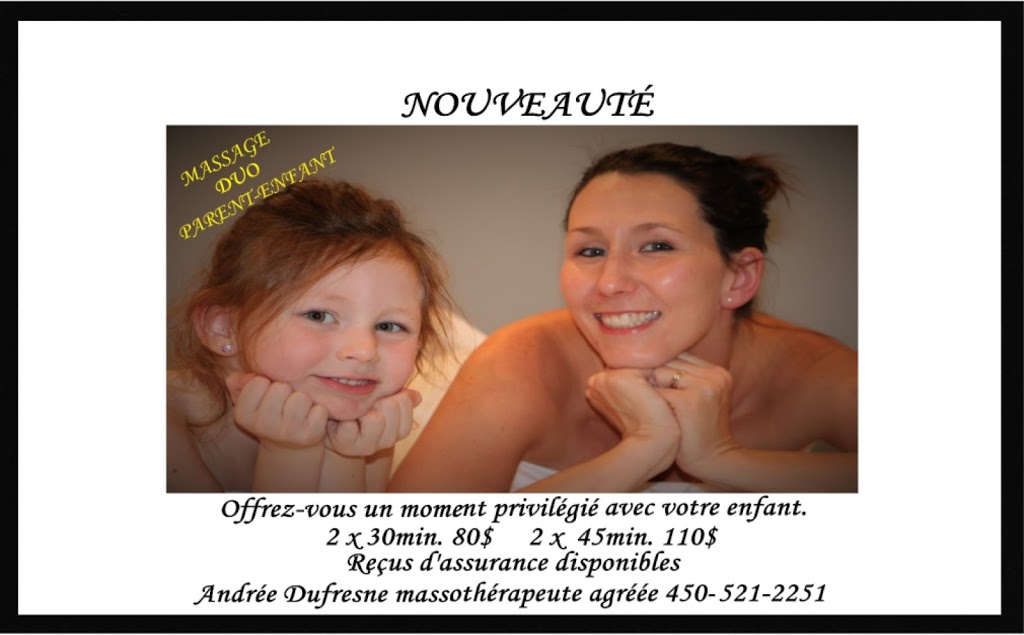 Andrée Dufresne massothérapeute agréée | 14 Rue Allen O, Waterloo, QC J0E 2N0, Canada | Phone: (450) 521-2251