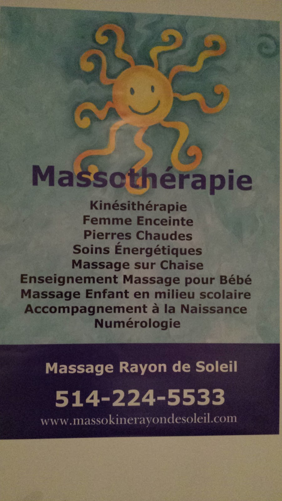 Massage Rayon de Soleil - Massothérapie Kinésithérapie Varennes | 1471 Boulevard Lionel-Boulet #10, Varennes, QC J3X 1P7, Canada | Phone: (514) 224-5533