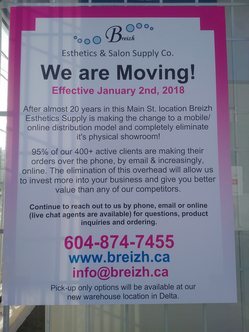 Breizh Esthetics & Salon Supply Co. - Mobile Spa & Beauty Suppli | 59-1235 Lasalle Pl, Coquitlam, BC V3B 6T4, Canada | Phone: (604) 874-7455