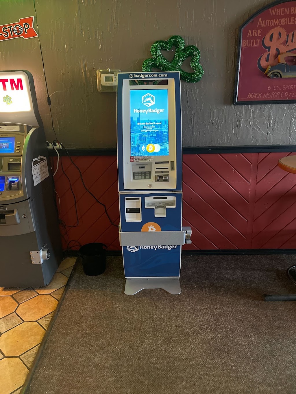 HoneyBadger Bitcoin ATM at the Roadside Pub | 834 68 St NE, Calgary, AB T2A 6X7, Canada | Phone: (855) 499-1149