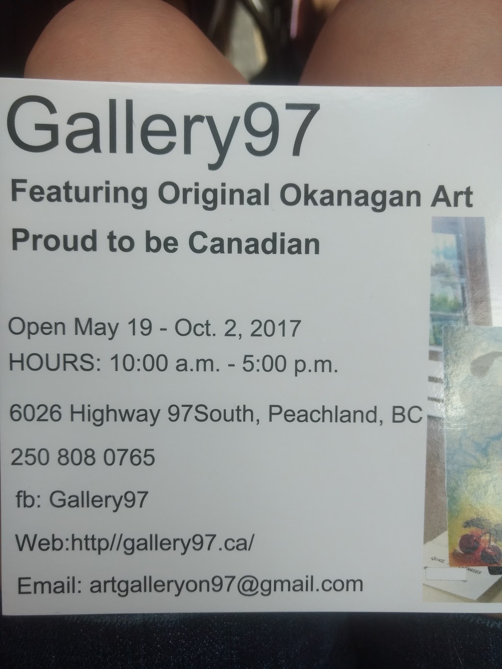 Gallery 97 | 6026 BC-97, Peachland, BC V0H 1X7, Canada | Phone: (250) 808-0765