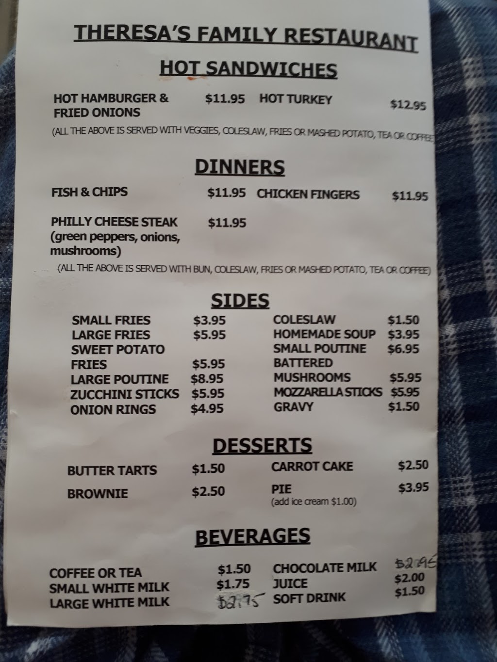 Theresas Family Restaurant | Marmora, ON K0K 2M0, Canada | Phone: (613) 472-2000