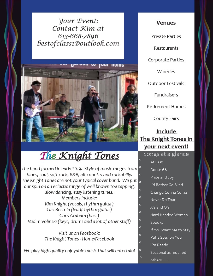 The Knight Tones | 8316 Corlyon St, Metcalfe, ON K0A 2P0, Canada | Phone: (613) 668-7896