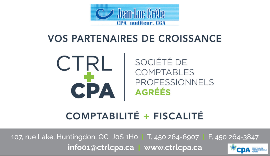 Jean-Luc Crête CPA Auditeur | 107 Rue Lake, Huntingdon, QC J0S 1H0, Canada | Phone: (450) 264-6907