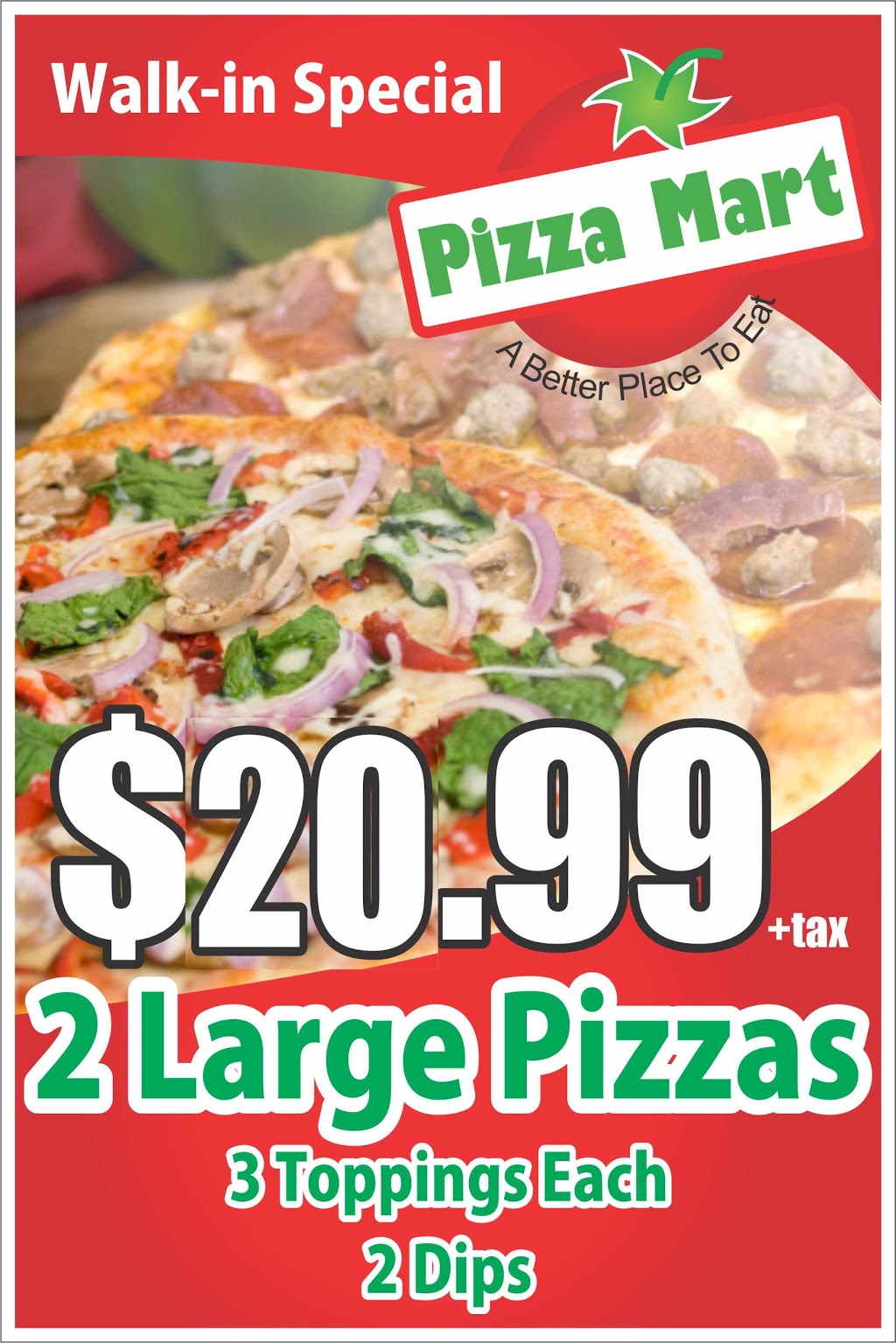 Pizza Mart | 8565 ON-27, Woodbridge, ON L4L 1A7, Canada | Phone: (905) 851-7001