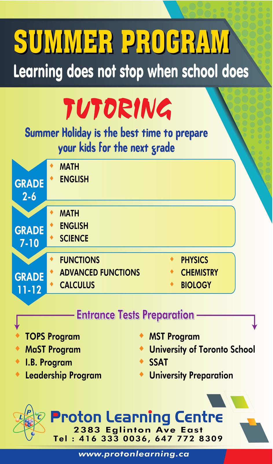 Proton Learning Centre Kennedy-Eglinton Branch | 2387 Eglinton Ave E, Toronto, ON M1K 2M5, Canada | Phone: (647) 772-8309