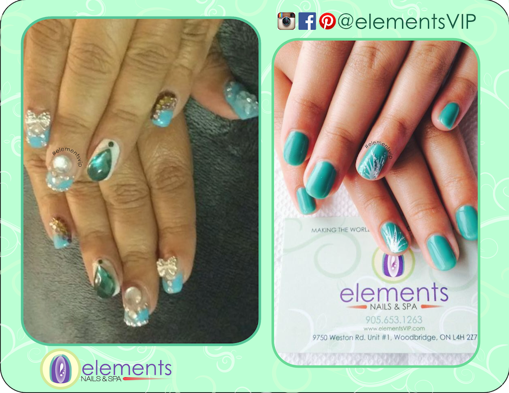 Elements Nails and Spa | 9750 Weston Rd #1, Woodbridge, ON L4H 2Z7, Canada | Phone: (905) 653-1263