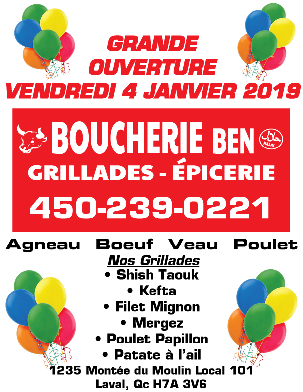 Boucherie Ben | 1235 Montée du Moulin Suite 101, Laval, QC H7A 3V6, Canada | Phone: (450) 239-0221