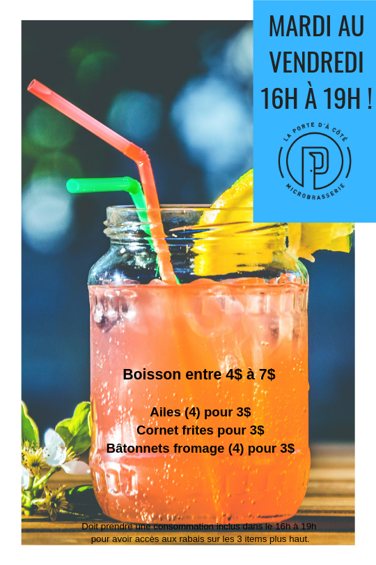 La porte dà côté, microbrasserie | 68 Rue Notre-Dame Ouest, Thetford Mines, QC G6G 1J3, Canada | Phone: (418) 755-1350