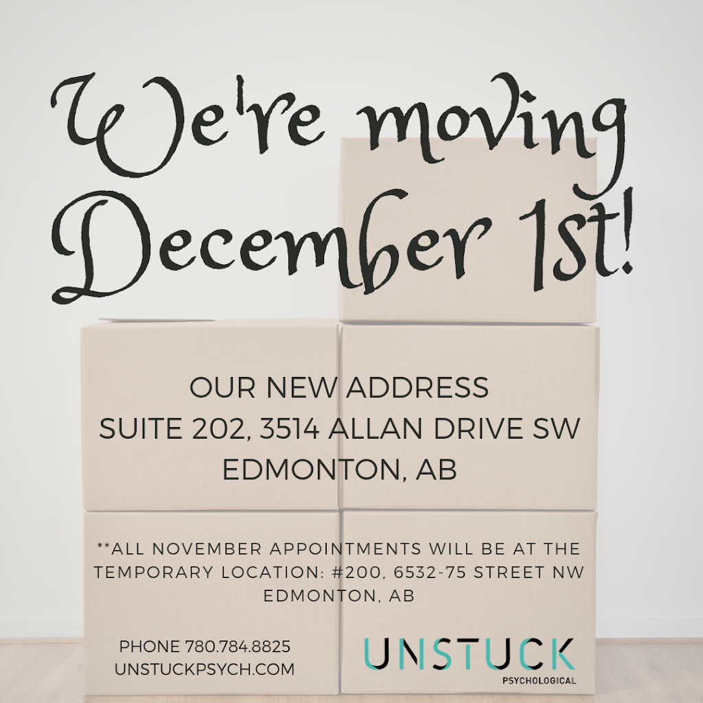 Unstuck Psychological | 202- 3514 Allan Dr SW, Edmonton, AB T6W 3G9, Canada | Phone: (780) 784-8825