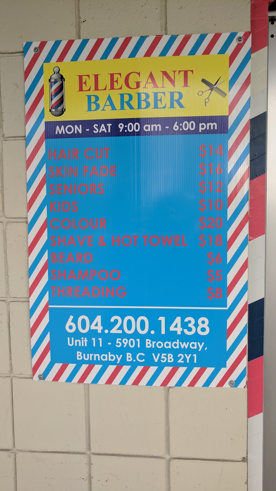 Elegant Barbershop | hair care | 11 5901 Broadway, Burnaby, BC V5B 2Y1, Canada | 6044234445 OR +1 604-423-4445