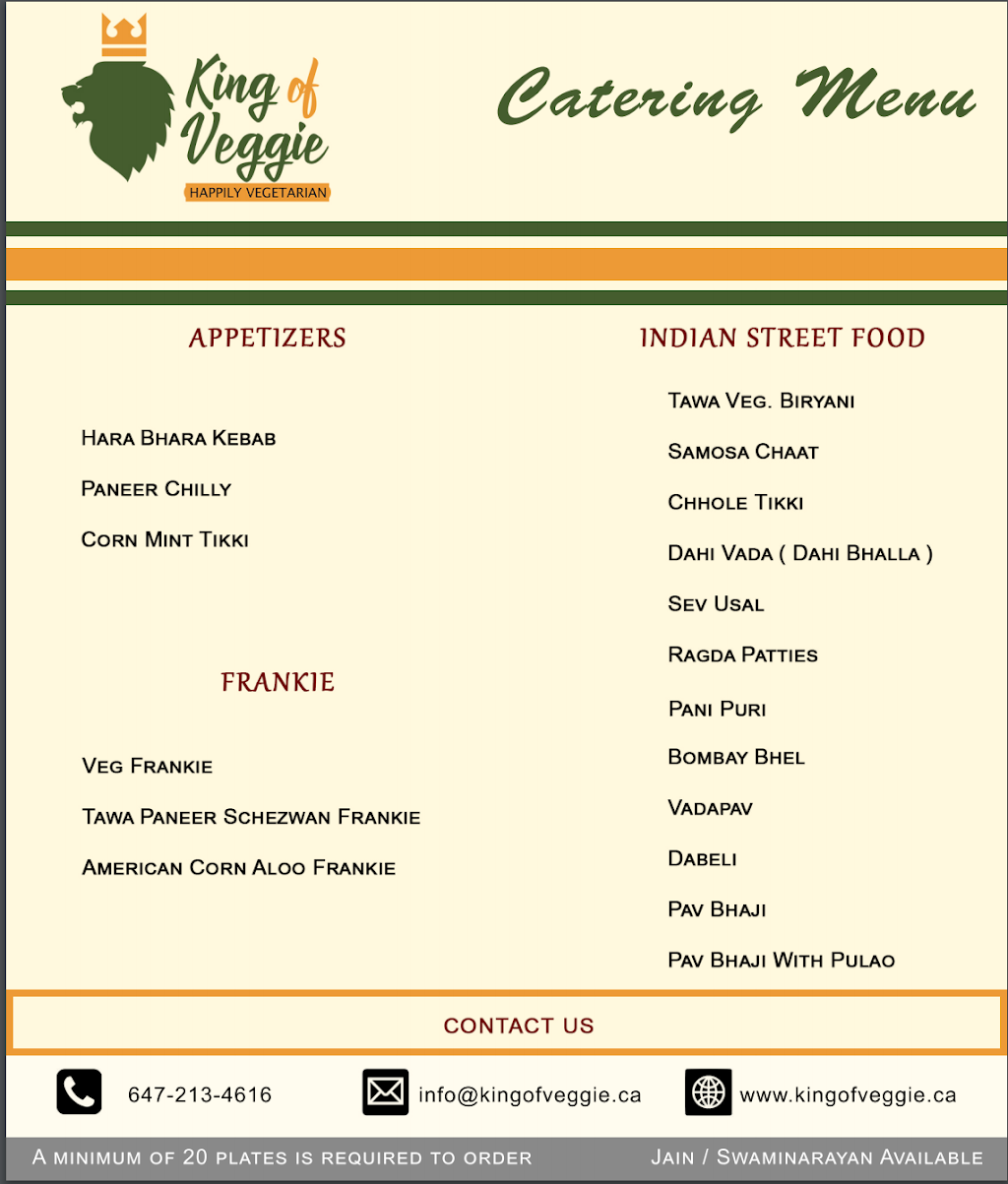 King Of Veggie | 527 Van Kirk Dr Unit #103, Brampton, ON L7A 0P4, Canada | Phone: (647) 213-4616