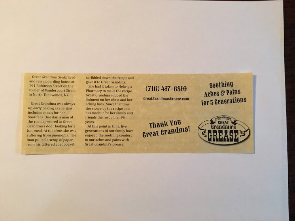 Great Grandmas Grease | 7399 Bear Ridge Rd, North Tonawanda, NY 14120, USA | Phone: (716) 417-6810