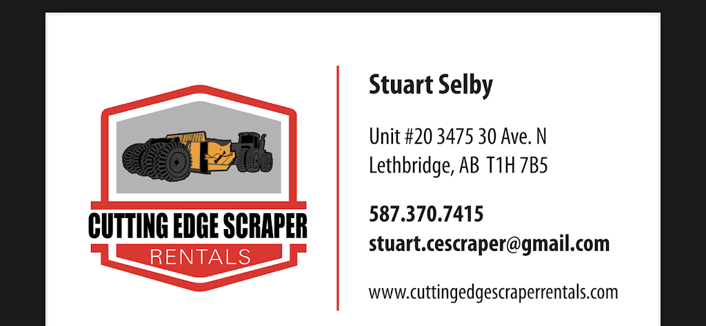 Cutting Edge Scraper Rentals | 3475 30 Ave N Unit 20, Lethbridge, AB T1H 7B5, Canada | Phone: (587) 370-7415