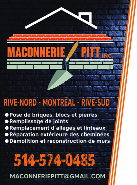 Maçonnerie pitt inc. | 8840 Rue Magloire Lavallée, Mirabel, QC J7N 0Y1, Canada | Phone: (514) 574-0485