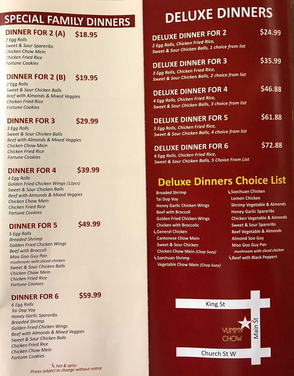 Yummy Chow Chinese Restaurant | 162 Main Street of Delhi, Delhi, ON N4B 2L9, Canada | Phone: (519) 582-3938