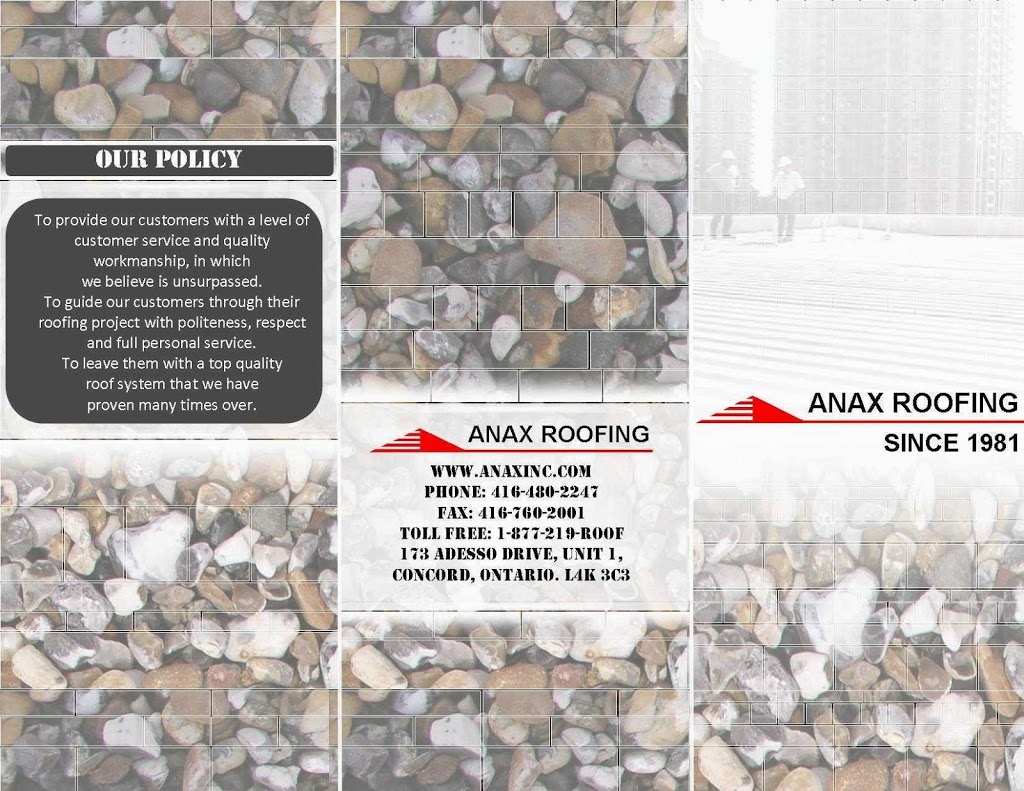 Anax Roofing | 173 Adesso Drive,Suite 1, Vaughan, ON L4K 3C3, Canada | Phone: (647) 496-9428