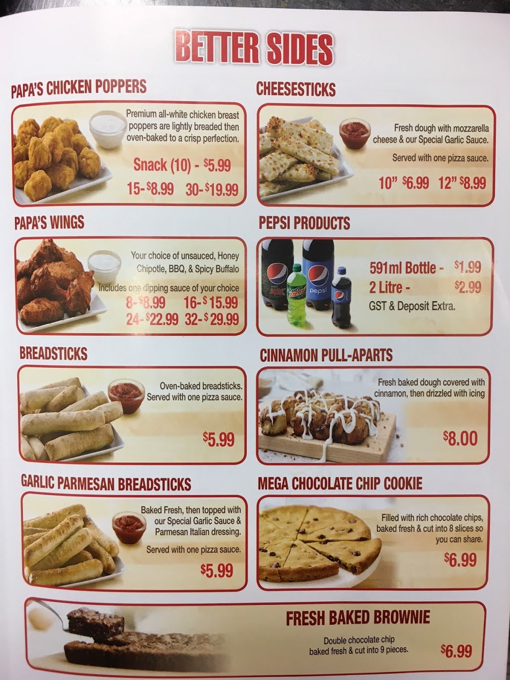 Papa Johns Pizza | 2245 160 St, Surrey, BC V3S 9N6, Canada | Phone: (604) 385-1202