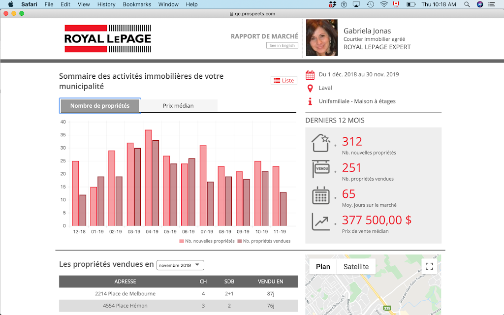 Gabriela Jonas Certified Real Estate Broker Royal LePage Expert | 1850 Boulevard le Corbusier #200, Laval, QC H7S 2N5, Canada | Phone: (514) 266-0419