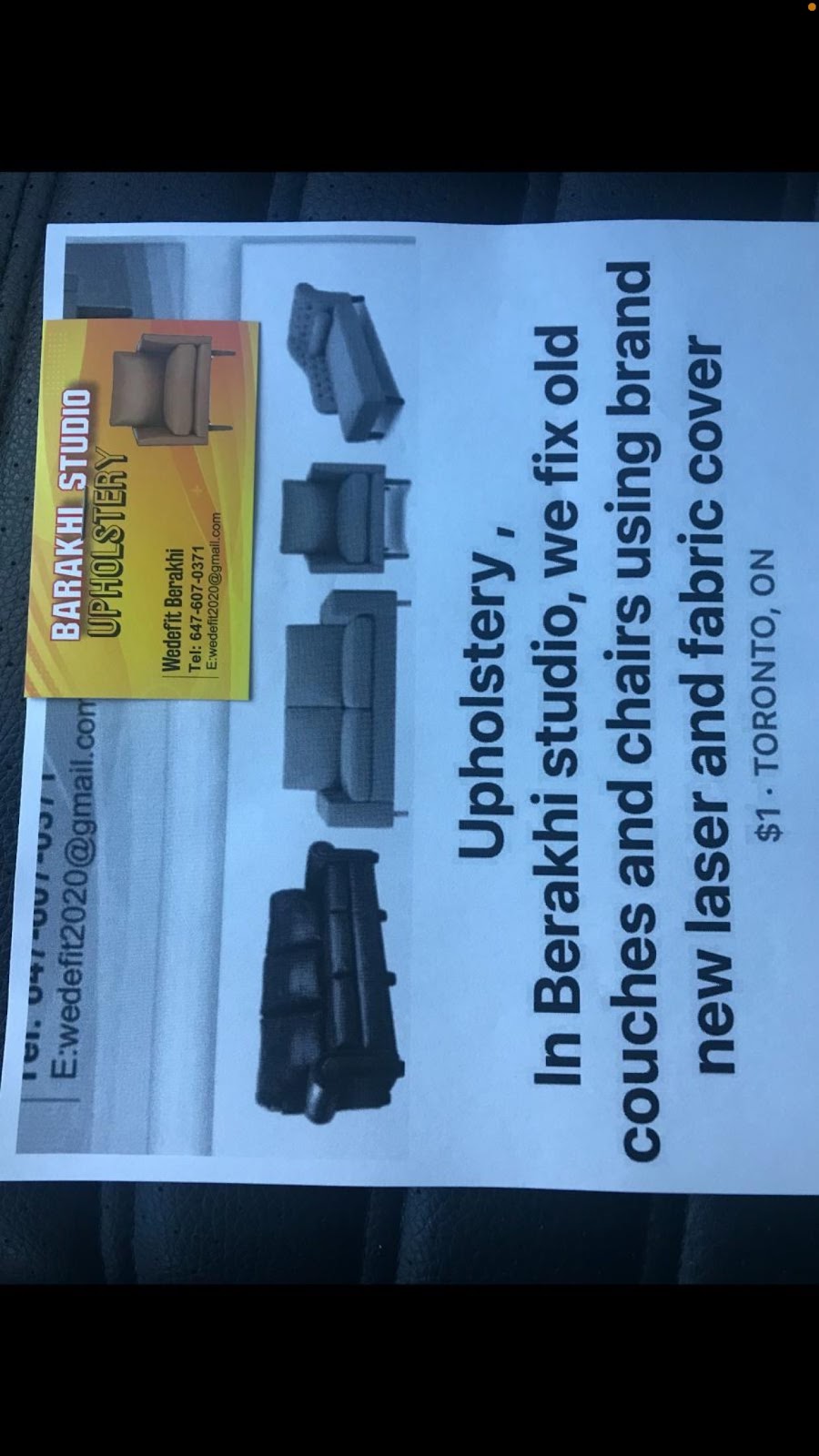 Baraki upholstery | 380 Alliance Ave, Toronto, ON M6N 2H6, Canada | Phone: (647) 607-0371