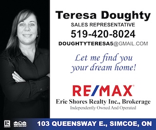 Teresa Doughty Realtor Remax Erie Shores | 103 Queensway East, Simcoe, ON N3Y 4M5, Canada | Phone: (519) 420-8024