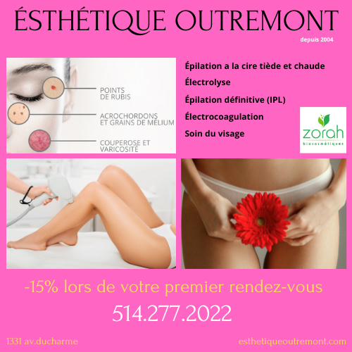 Esthétique Outremont | 1331 Av. Ducharme, Montréal, QC H2V 1E7, Canada | Phone: (514) 277-2022