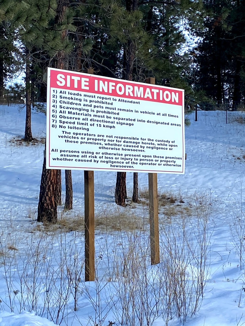 Rock Creek Transfer Station | Rock Creek Dump Rd, Kootenay Boundary E, BC V0H 1Y0, Canada | Phone: (250) 446-2231