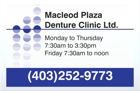 Macleod Plaza Denture Clinic | 180 94 Ave SE, Calgary, AB T2J 3G8, Canada | Phone: (403) 252-9773