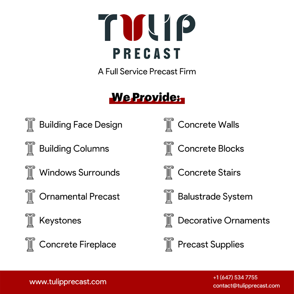 Tulip Precast | 8131 Keele St Unit 1A, Concord, ON L4K 1Z2, Canada | Phone: (647) 534-7755