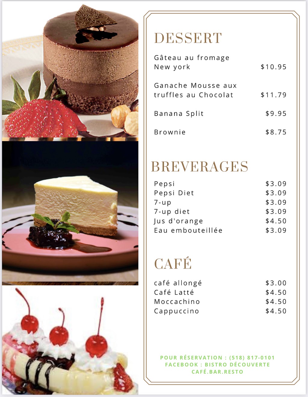 Bistro Découverte | 925 Rue Hébert, Desbiens, QC G0W 1N0, Canada | Phone: (581) 817-0101