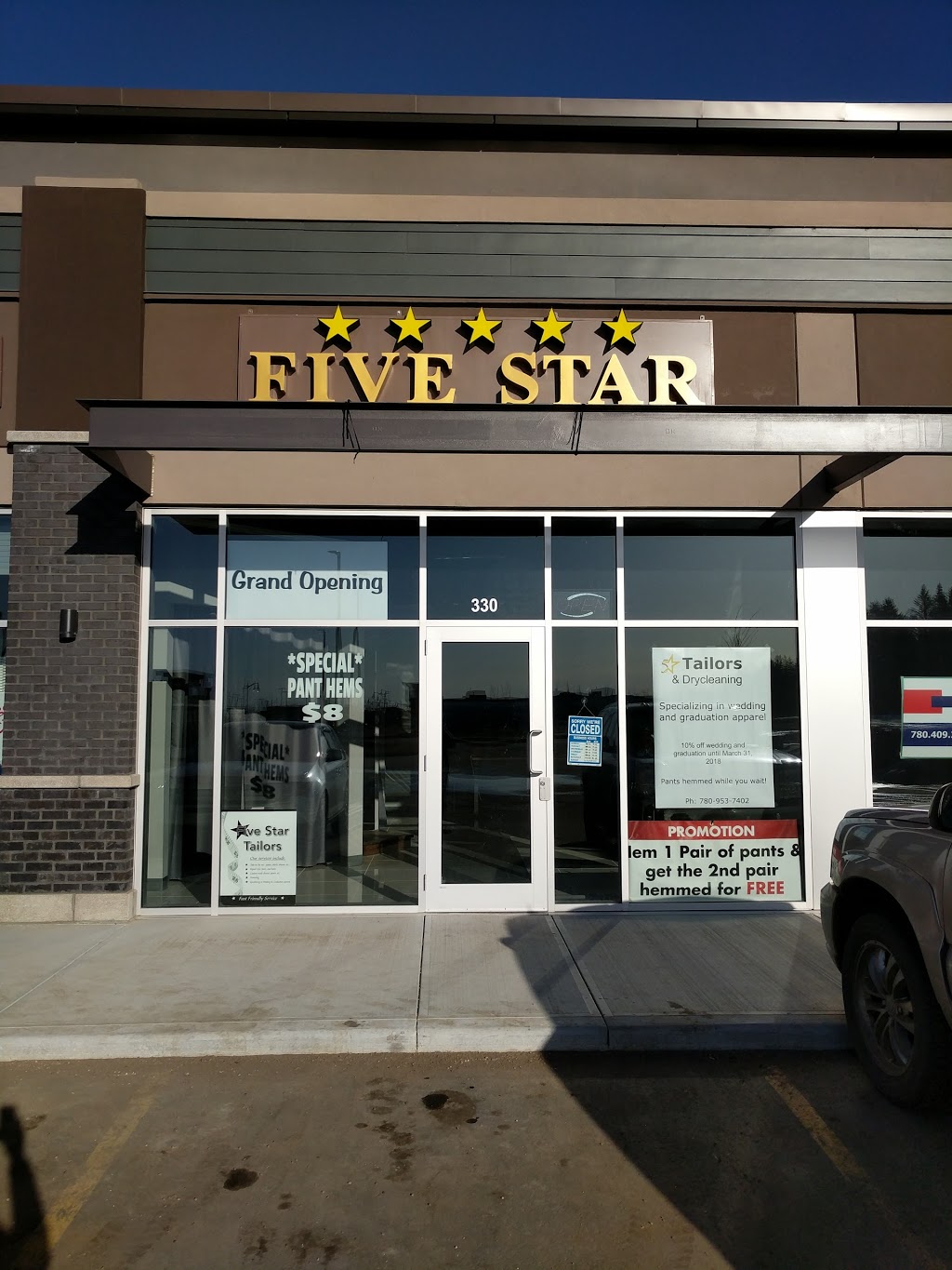 Five Star Tailors & Dry Cleaning Sherwood Park | 55 Salisbury Way #330, Sherwood Park, AB T8B 0A9, Canada | Phone: (780) 570-0800